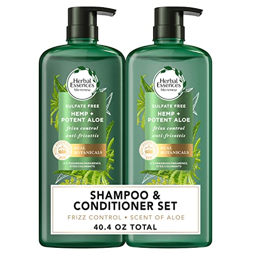 Herbal Essences Shampoo & Conditioner Set - Frizz Control, EWG Verified, 20.2oz Each