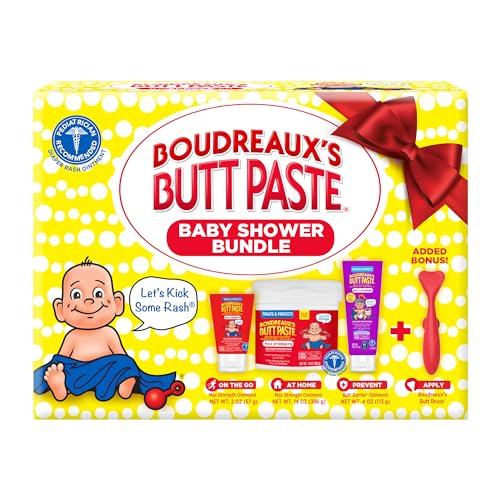 Boudreaux's Butt Paste Baby Gift Set - Diaper Rash Relief, 98% Plant-Based Formula - 14oz, 4oz, 2oz