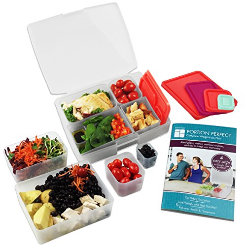 Bentology Bento Box Portion Control Kit - Meal Prep, BPA Free, Includes Weight Loss Booklet