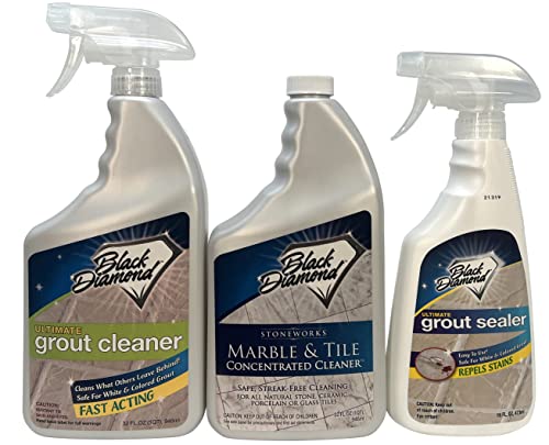 Black Diamond Floor Cleaner - Deep Grout Cleaner, Low Odor, Safe for All Tile Types - 32oz