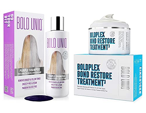 BOLD UNIQ Hair Care Bundle - Revitalizes Damaged Hair, Eliminates Brassiness - Vegan, 2 Items