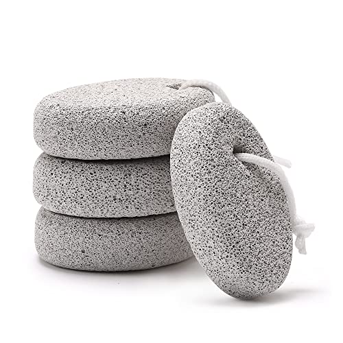 Borogo Natural Pumice Stone Callus Remover - Exfoliates Dead Skin, Promotes Circulation - 4-Pack