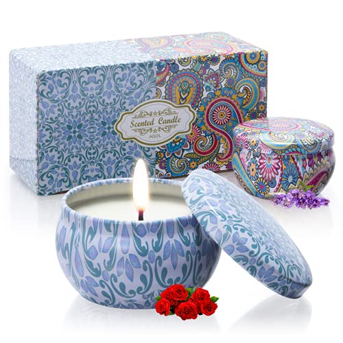 Natural Soy Candle Set - Floral Aromatherapy, Portable for Travel & Home Decor - 2.5oz