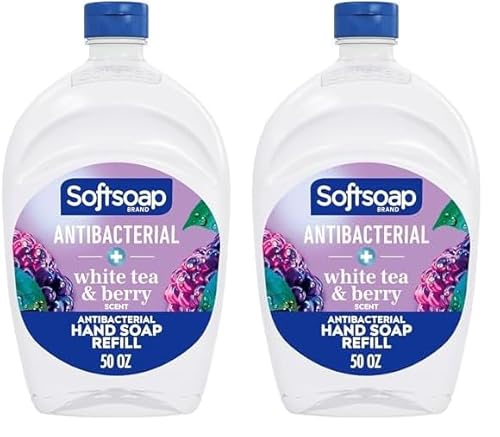 Softsoap Antibacterial Hand Soap Refill - White Tea & Berry, 48% Less Plastic - 50oz (2-Pack)