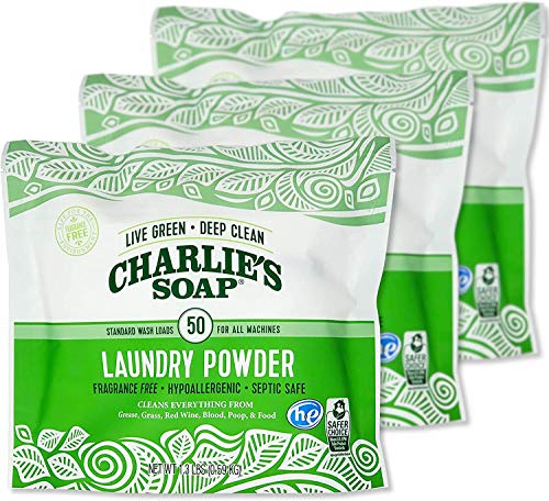 Charlie's Soap Laundry Powder - Hypoallergenic, Safe for Cloth Diapers - 150 Loads Total