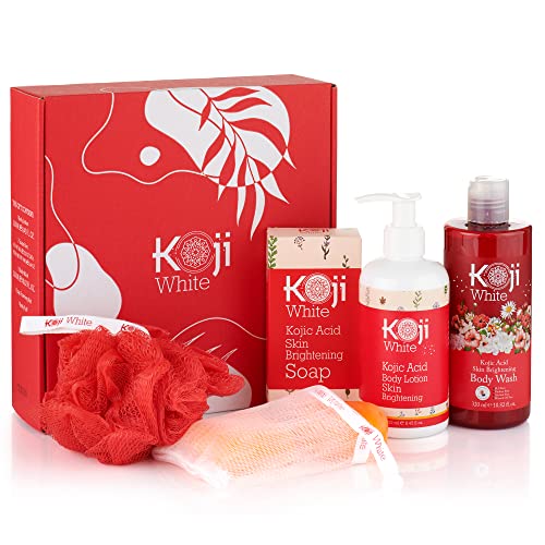 Koji White Skin Care Set for Brightening & Glowing Skin - Vegan, Paraben-Free, 3 Pcs