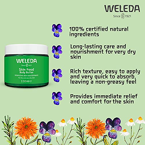 Weleda Skin Food Body Butter - Luxurious Moisture, Dermatologically Tested - 5 Fl Oz Jar