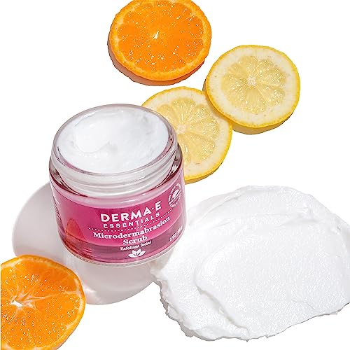 DERMA E Microdermabrasion Exfoliator - Revitalizes & Smooths Skin, Natural Oils - 2oz