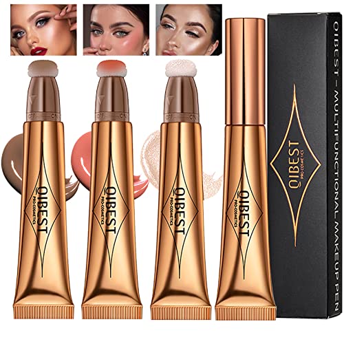 Beauty Wand Makeup Set - Flawless Liquid Highlighter, Blush & Contour, 3-Piece Collection