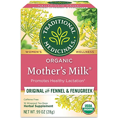 Traditional Medicinals Organic Mother's Milk Tea - Supports Lactation, Vegan - 16 Tea Bags