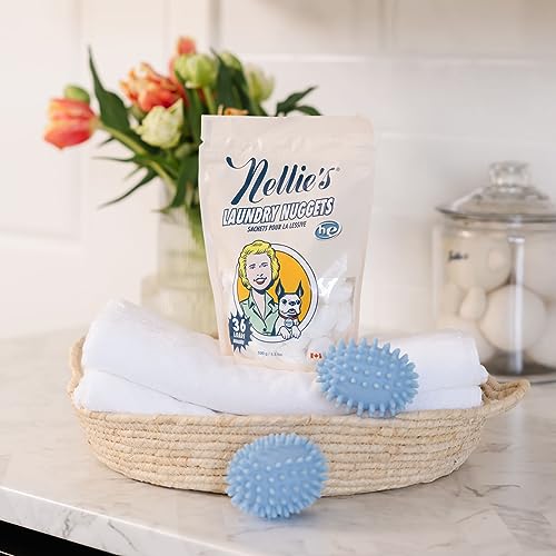 Nellie's Laundry Nuggets - Plant-Based Detergent Pods for Gentle Cleaning, 36 Loads