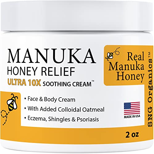 Manuka Honey Cream - Soothing Eczema Relief, Natural Ingredients for All Skin Types - 2oz