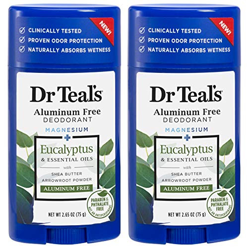 Dr. Teals Eucalyptus Deodorant Set - Odor Defense with Shea Butter & Arrowroot - 2 Pack, 2.65oz