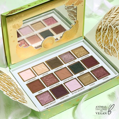 Moira Beauty Makeup Palette - Vibrant Shades, Vegan & Cruelty-Free - 15 Colors, 0.04 oz Each