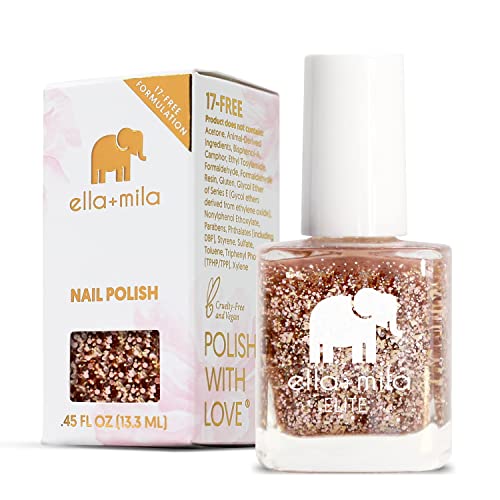 ella+mila Nail Polish - Quick Dry, Chip Resistant, Non-Toxic & Vegan - Aurora Lights 0.45 fl oz