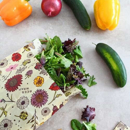 Bee's Wrap Back to School Bundle - Reusable Vegan Sandwich & Produce Bags, Organic Cotton