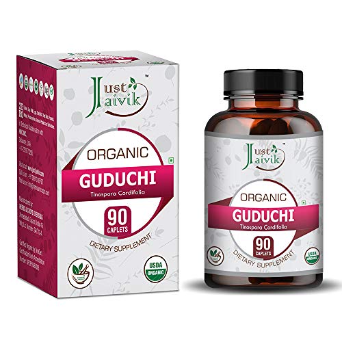 Just Jaivik Organic Guduchi Tablets - Boost Immunity, Support Health & Digestion - 750mg, 90 Count