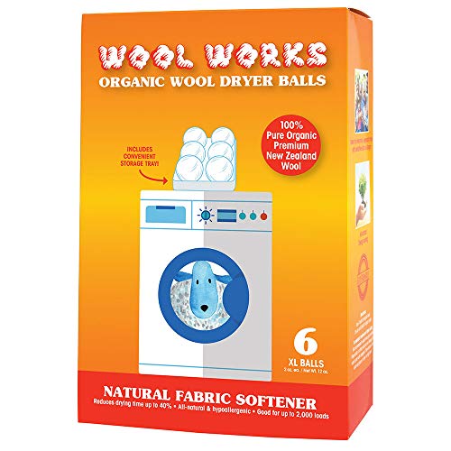 Pure Essential Oil Works Wool Dryer Balls - Natural Fabric Softener, Energy Saver - 6 Count