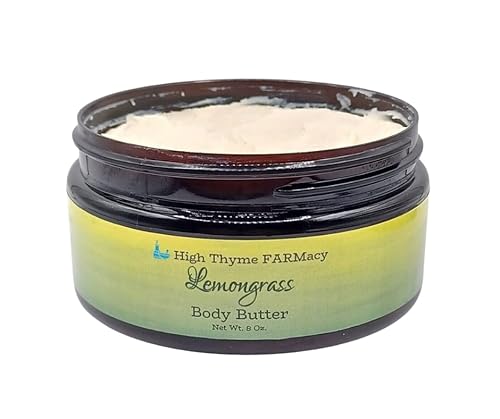 High Thyme FARMacy Lemongrass Body Butter - Nourishing Hydration, BPA-Free Jar - 8oz