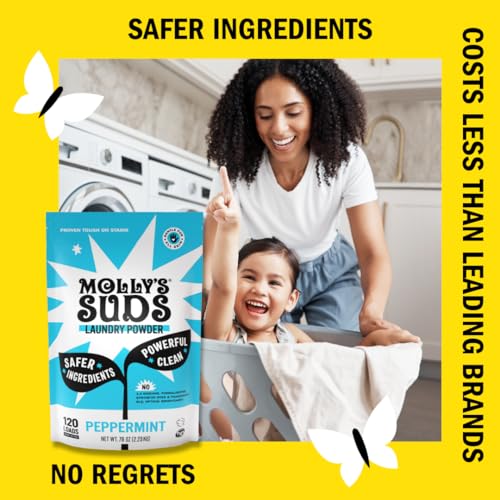 Molly's Suds Laundry Detergent Powder - Natural Stain Fighter for Sensitive Skin - 120 Loads