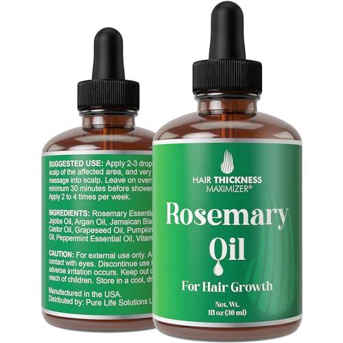 Hair Thickness Maximizer Rosemary Oil - Nourishes & Strengthens Hair, Vegan Formula - 1oz