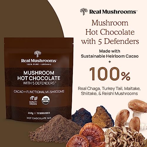 Real Mushrooms Hot Chocolate & Lion's Mane Bundle - Immunity & Cognition Support - 15 Servings