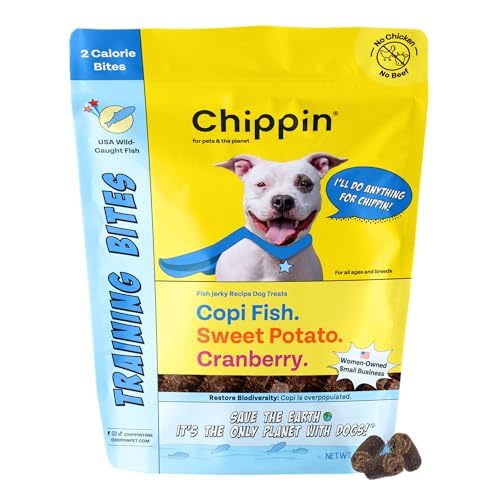 Chippin Fish & Sweet Potato Dog Treats - Low-Fat, Hypoallergenic, Grain-Free - 5oz