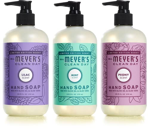 Mrs. Meyer's Hand Soap Variety Pack - Essential Oils, Aloe Vera, Cruelty-Free - 3 Scents