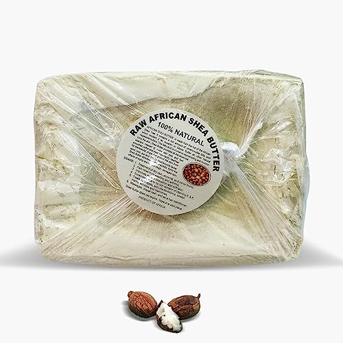 HERBOGANIC Raw African Shea Butter - Hydrating, Non-GMO, 100% Natural Unrefined - 5 LB