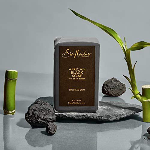 SheaMoisture African Black Soap Face & Body Bar - Exfoliates & Purifies Oily Skin - 3.5oz, 4 Count