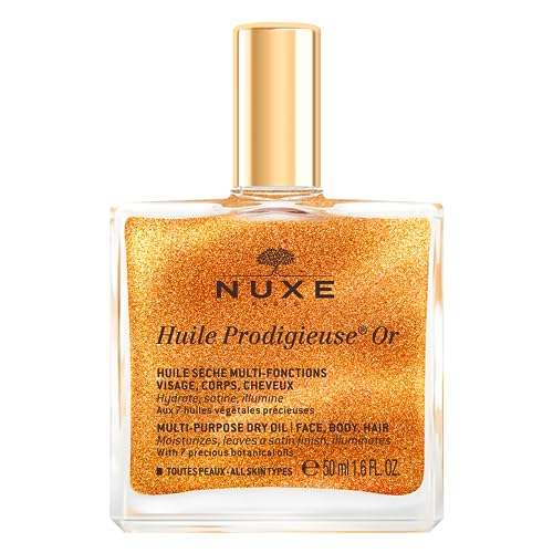 NUXE Huile Prodigieuse Shimmer Body Oil - Nourishing Glow, 98% Natural Ingredients - 1.6 Fl Oz