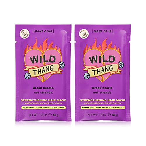 MANE CLUB Wild Thang Deep Conditioner - Strengthens & Reduces Breakage, Coconut Scent - Pack of 2