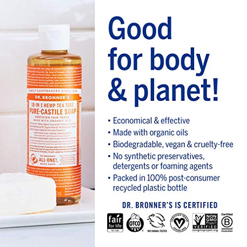 Dr. Bronner's Body Soap Variety Pack - Organic Ingredients, Plant-Based, 6 Scents - 4 oz Each