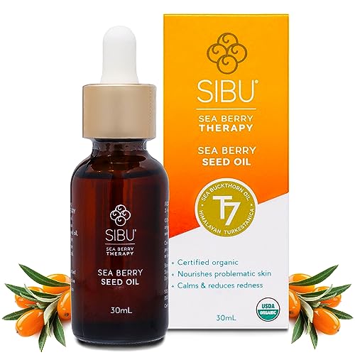 sibu Premium Himalayan Sea Buckthorn Seed Oil - Reduces Redness & Breakouts, USDA Organic - 30ml