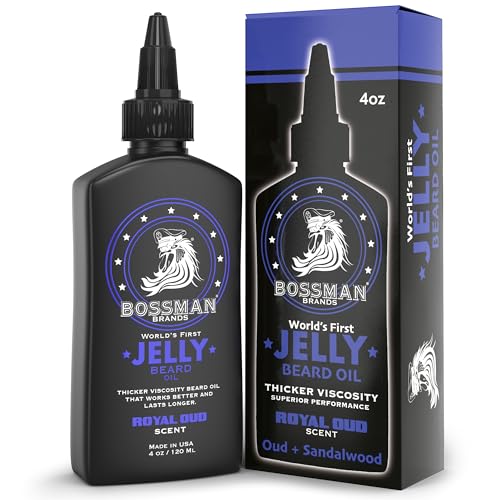 Bossman Beard Oil Jelly - Softens, Thickens & Moisturizes with Natural Ingredients - 4oz Royal Oud