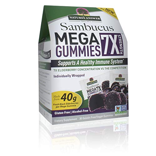 Nature's Answer Elderberry Gummies - Immune Support, Non-GMO, Vegan - 30 Bite-Sized Treats