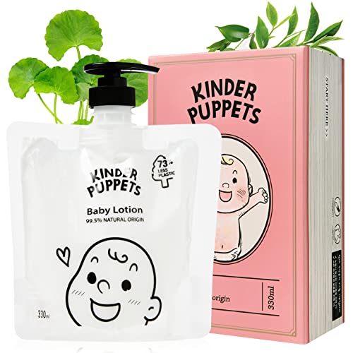 Kinder Puppets Baby Body Lotion - Moisturizes Dry Sensitive Skin, Natural Ingredients - 11.64oz