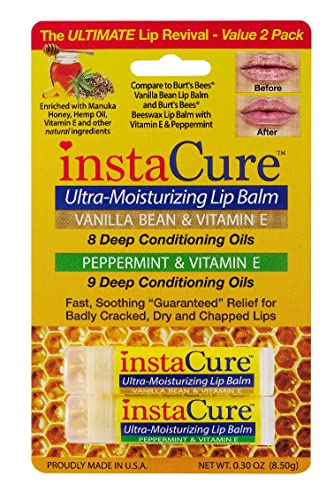 INSTACURE Nose Balm - Fast Relief for Cracked Noses, Organic Manuka Honey & Hemp Oil - 2 Pack