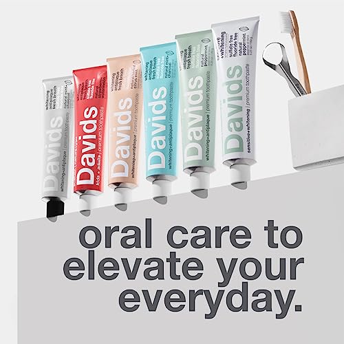 Davids Toothpaste - Remineralizes Enamel, Reduces Sensitivity, Natural Peppermint - 5.25oz