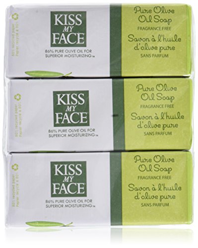 Kiss My Face Bar Soap - Pure Olive Oil, Long-Lasting Moisturizer, 100% Biodegradable - 8oz, 6 Pack