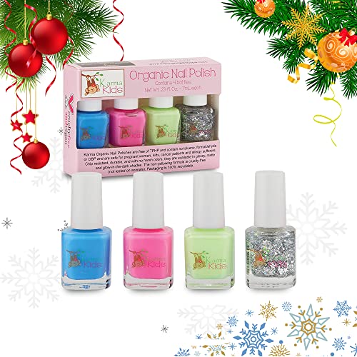 Karma Kids Nail Polish Set - Non-Toxic, Vegan, Cruelty-Free, Quick Dry, 100% Organic - 8 Colors