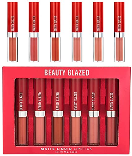 Vibrant Beauty Lip Gloss Set - Long-Lasting Matte, Natural Ingredients, 6 Popular Shades