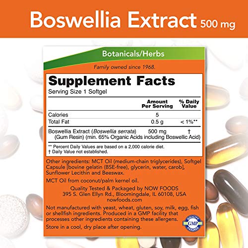 Now Foods Boswellia Extract Softgels - Immune Support, Non-GMO, 90 Count x 2