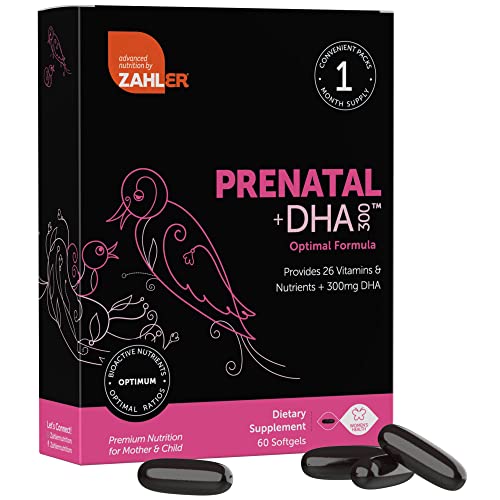 Zahler Prenatal Multivitamin with DHA & Folate - Supports Mother & Child Health - 60 Softgels