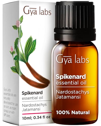 Gya Labs Spikenard Essential Oil - Nourishing for Skin & Hair, Warming Aroma - 0.34 Fl Oz