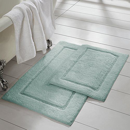 Amrapur Overseas Bath Mat Set - Soft Combed Cotton, Non-Slip Backing - 2 Sizes Included