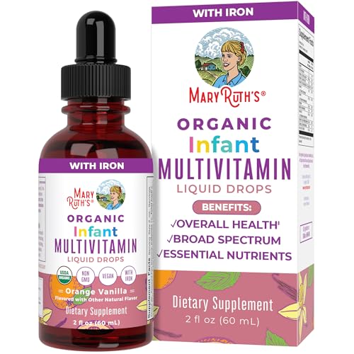 MaryRuth Organics Multivitamin Drops - Immune Support & Brain Development, USDA Organic - 2 Fl Oz