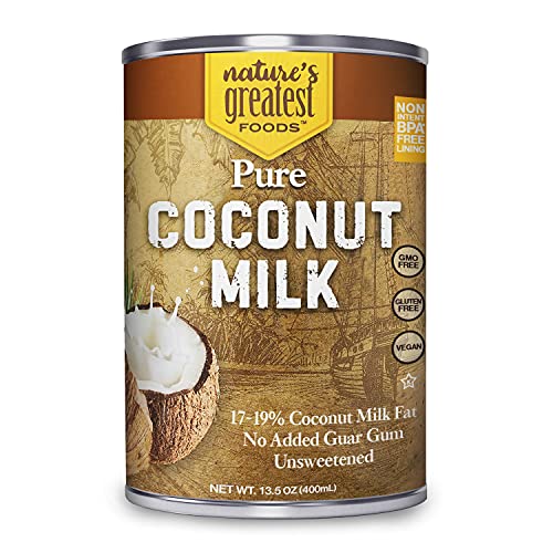 Nature’s Greatest Foods Coconut Milk - No Guar Gum, Gluten-Free, Vegan - 13.5 Oz (Pack of 12)