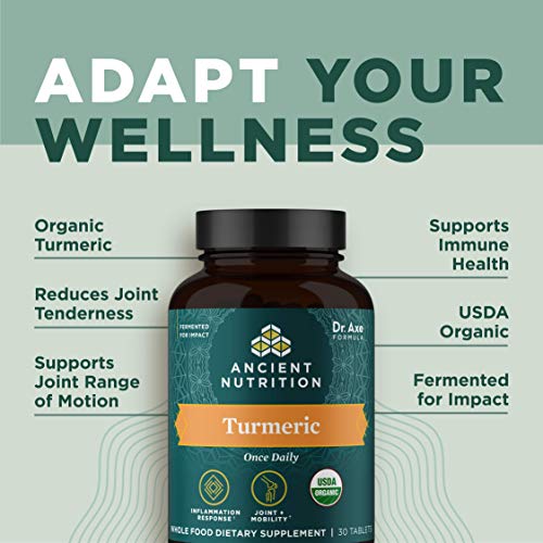 Ancient Nutrition Turmeric Capsules - Supports Joint Health & Inflammation Relief - 30 Tablets