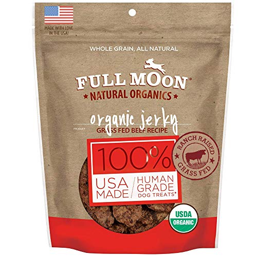 Full Moon Dog Treat - Human-Grade Organic Beef Jerky, Grain-Free, 14 oz